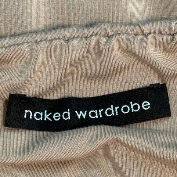 Naked Wardrobe Nude Slip Modal Midi Dress Backless Adjustable Straps | M - Picture 4 of 9